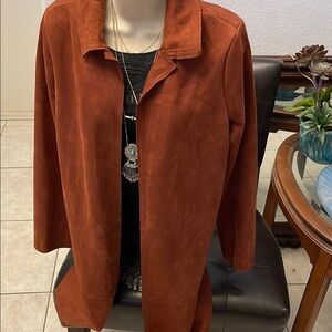 Philosophy Women's Rust Jacket faux suede/leather size S